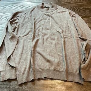 Gray Turtleneck Sweater with Soft Knitted Texture